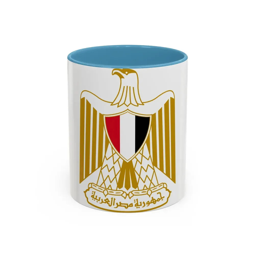 Coat of arms of Egypt (Official) - Accent Coffee Mug 11oz Light Blue - Go Mug Yourself