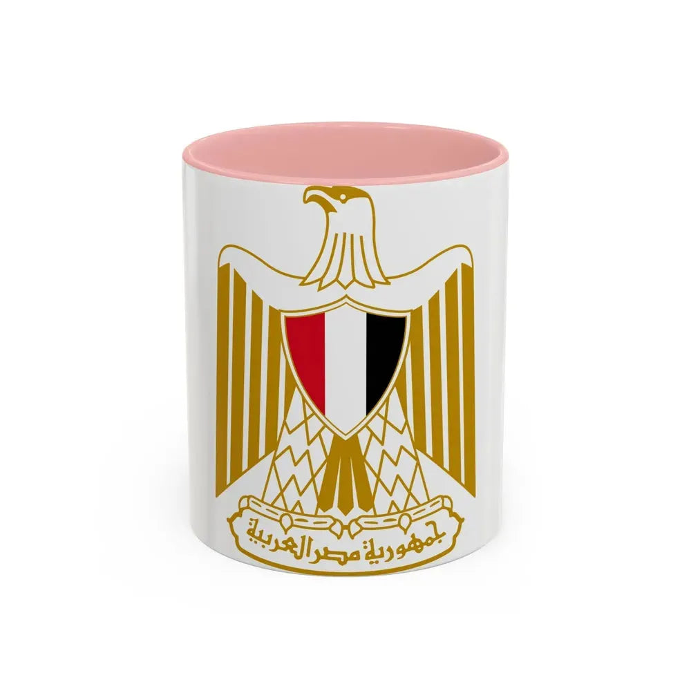 Coat of arms of Egypt (Official) - Accent Coffee Mug 11oz Pink - Go Mug Yourself