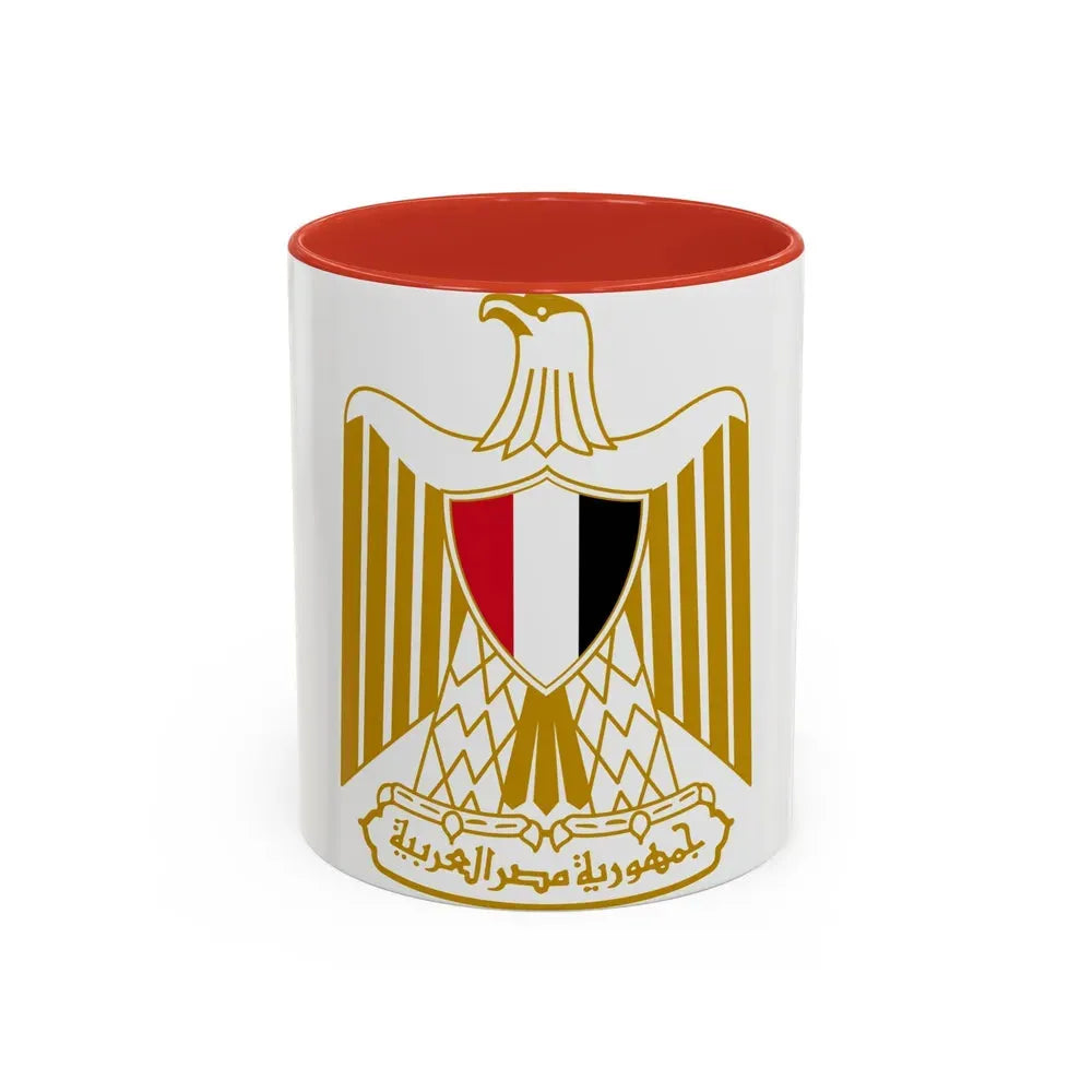 Coat of arms of Egypt (Official) - Accent Coffee Mug 11oz Red - Go Mug Yourself