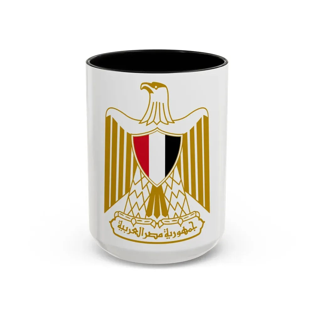 Coat of arms of Egypt (Official) - Accent Coffee Mug 15oz Black - Go Mug Yourself