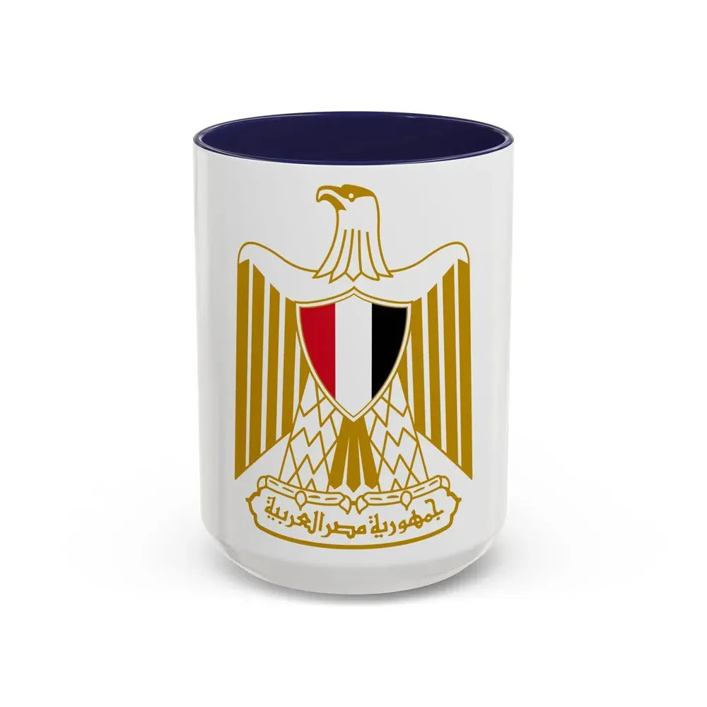 Coat of arms of Egypt (Official) - Accent Coffee Mug 15oz Navy - Go Mug Yourself