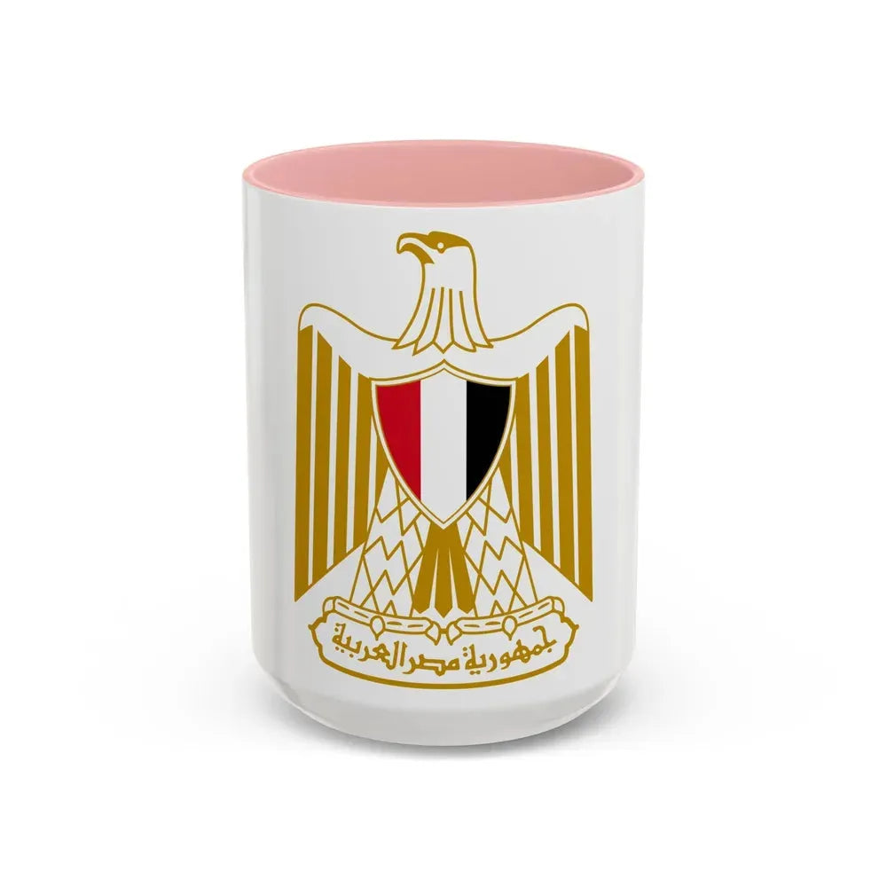 Coat of arms of Egypt (Official) - Accent Coffee Mug 15oz Pink - Go Mug Yourself