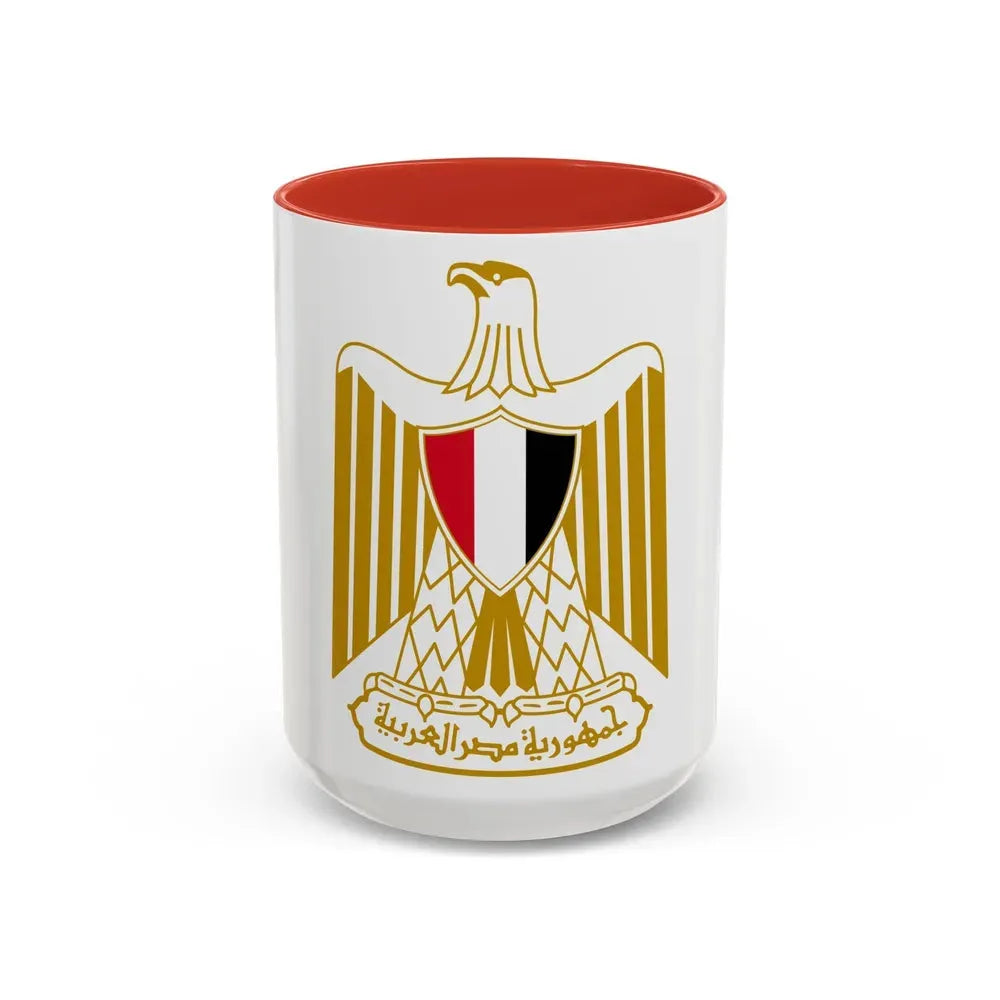 Coat of arms of Egypt (Official) - Accent Coffee Mug 15oz Red - Go Mug Yourself