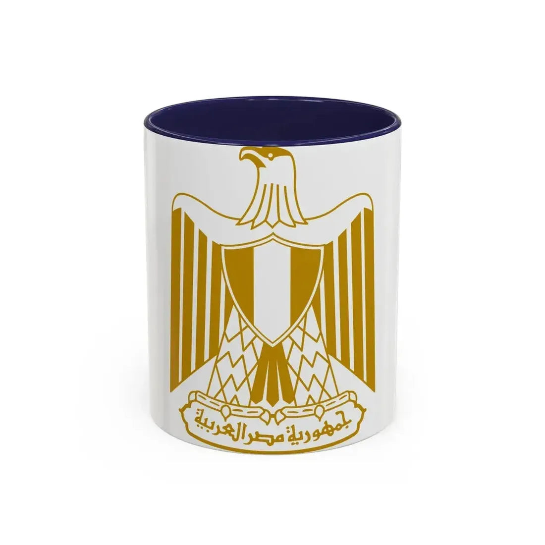 Coat of arms of Egypt (on flag) - Accent Coffee Mug 11oz Navy - Go Mug Yourself