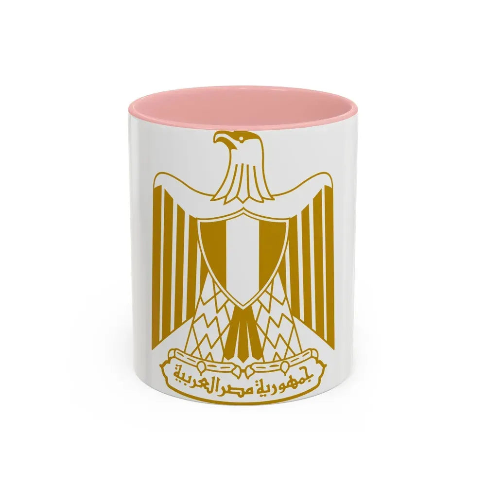Coat of arms of Egypt (on flag) - Accent Coffee Mug 11oz Pink - Go Mug Yourself