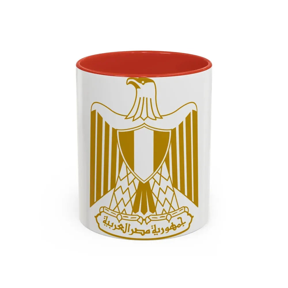 Coat of arms of Egypt (on flag) - Accent Coffee Mug 11oz Red - Go Mug Yourself
