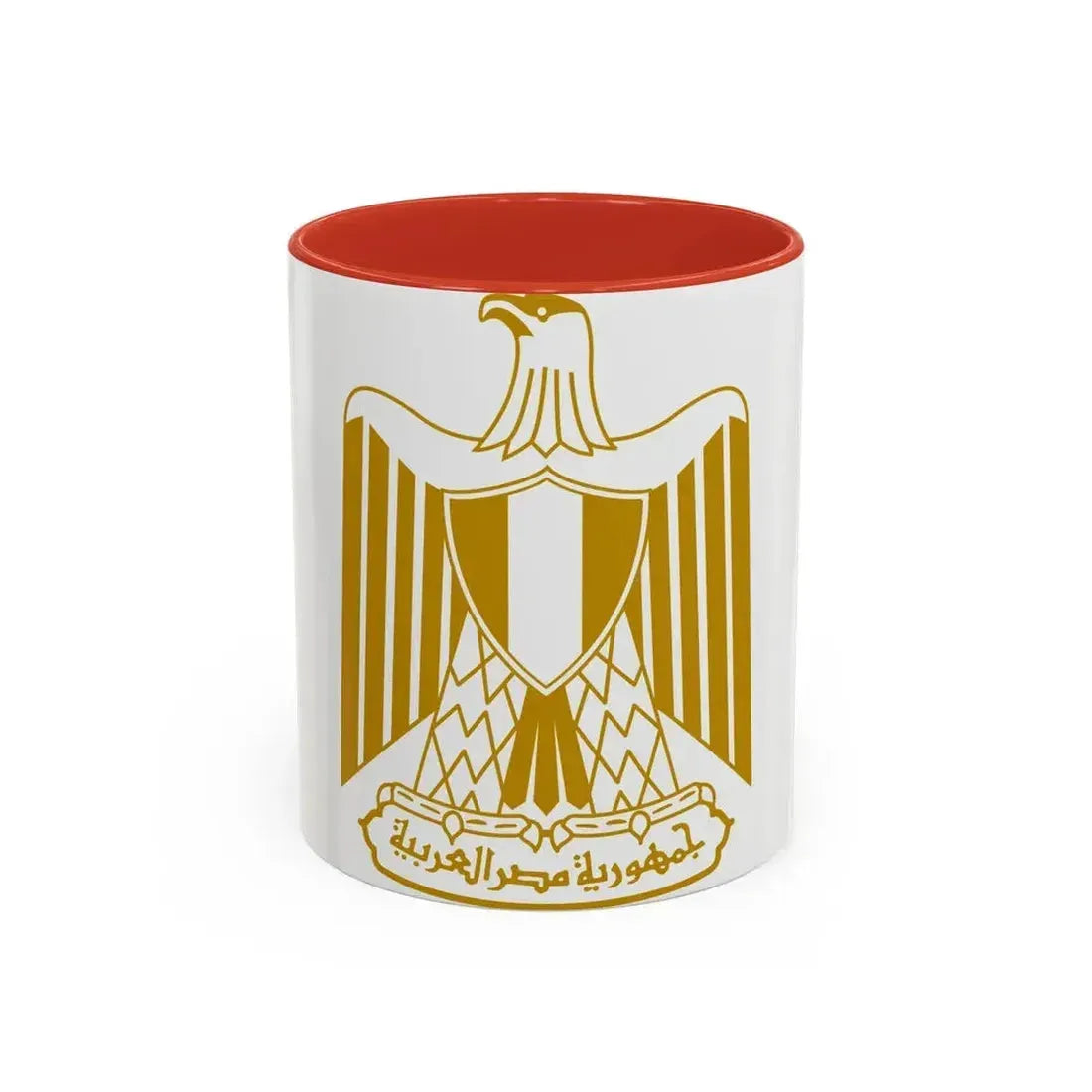 Coat of arms of Egypt (on flag) - Accent Coffee Mug 11oz Red - Go Mug Yourself