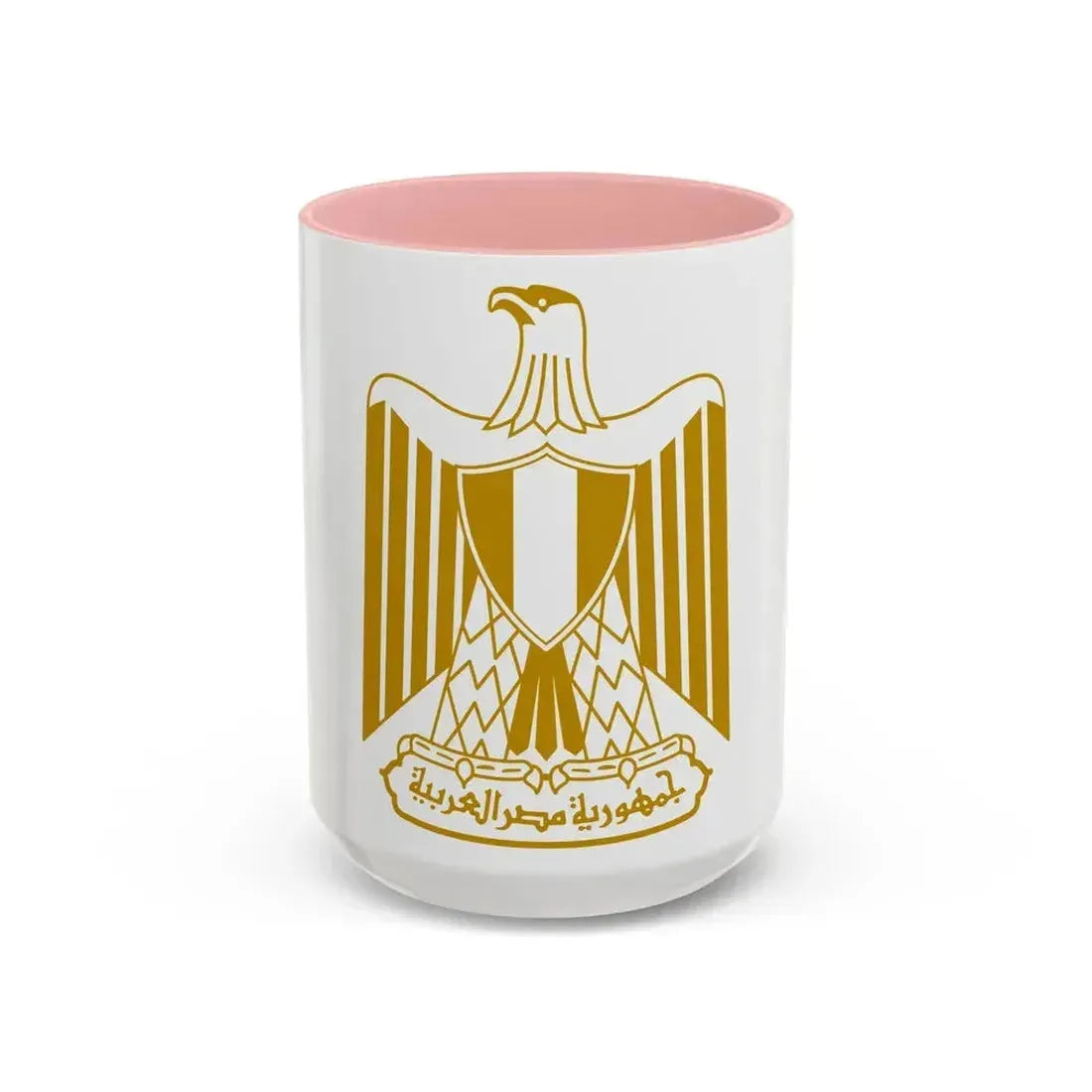 Coat of arms of Egypt (on flag) - Accent Coffee Mug 15oz Pink - Go Mug Yourself