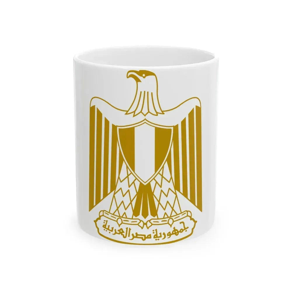 Coat of arms of Egypt (on flag) - White Coffee Mug 11oz - Go Mug Yourself