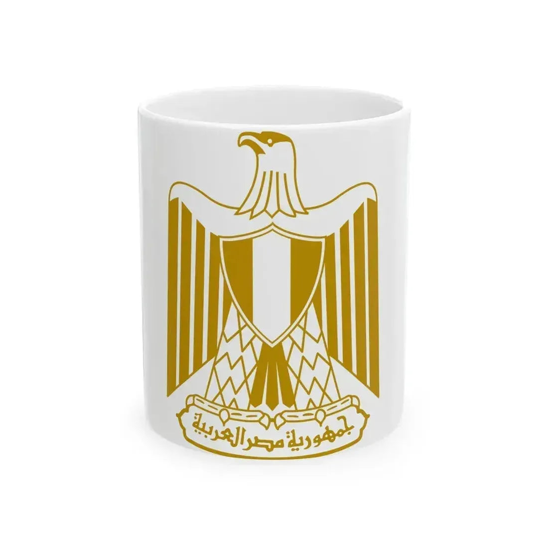 Coat of arms of Egypt (on flag) - White Coffee Mug 11oz - Go Mug Yourself
