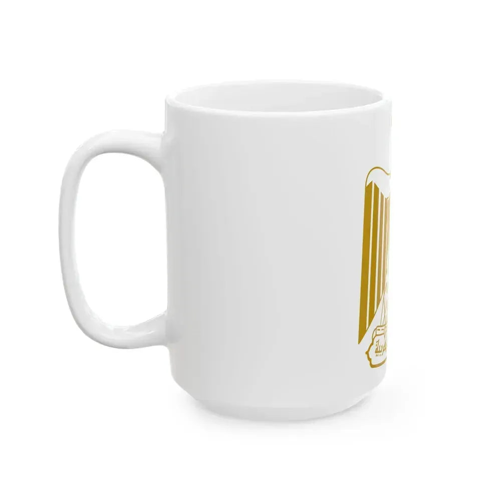 Coat of arms of Egypt (on flag) - White Coffee Mug - Go Mug Yourself