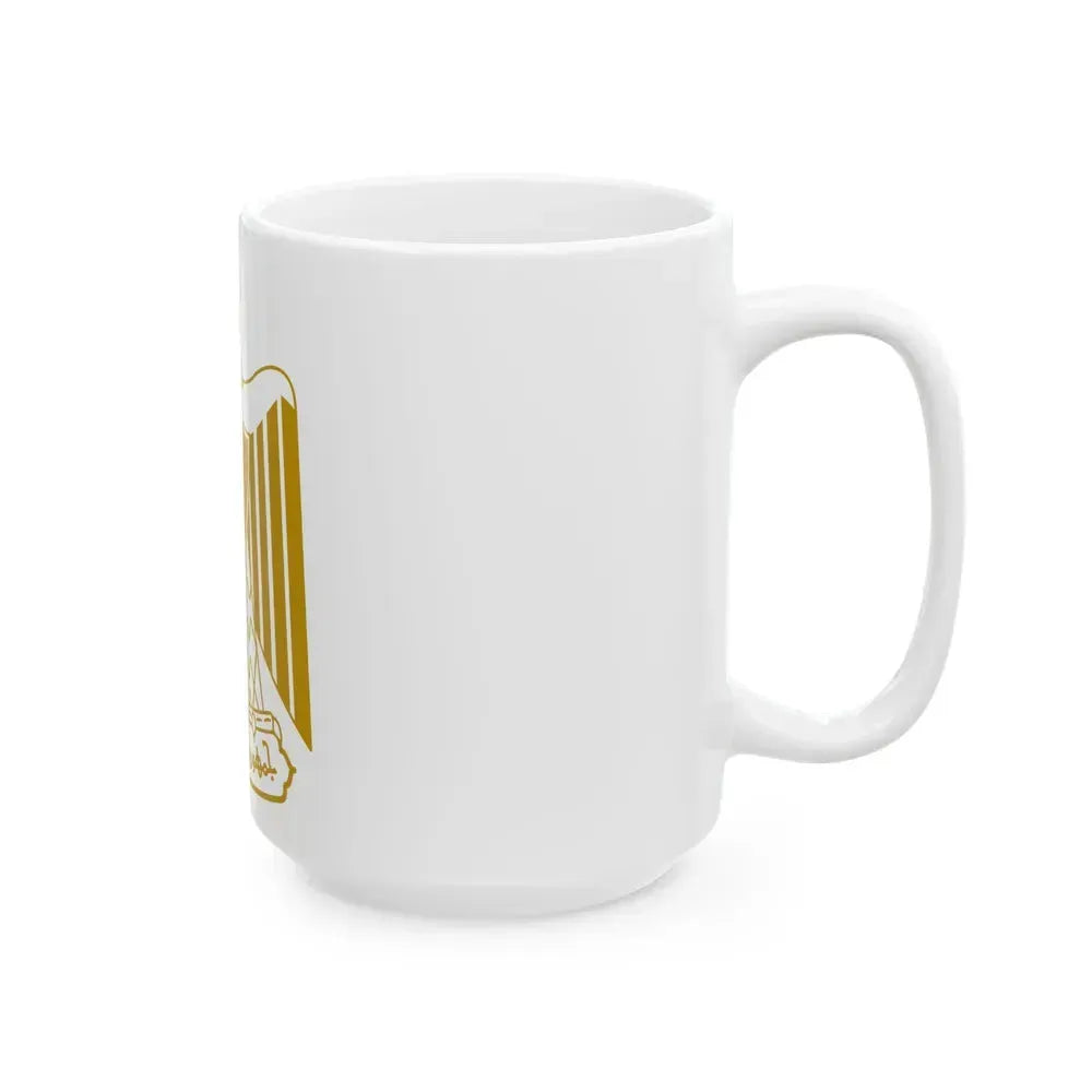 Coat of arms of Egypt (on flag) - White Coffee Mug - Go Mug Yourself