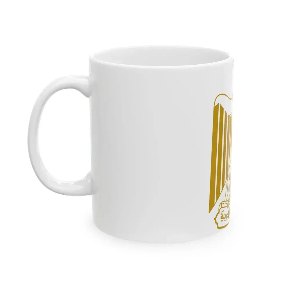 Coat of arms of Egypt (on flag) - White Coffee Mug - Go Mug Yourself