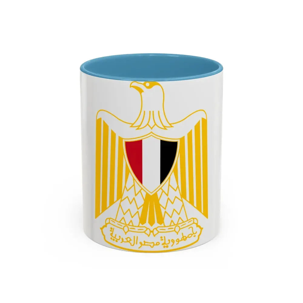 Coat of arms of Egypt (variant) - Accent Coffee Mug 11oz Light Blue - Go Mug Yourself