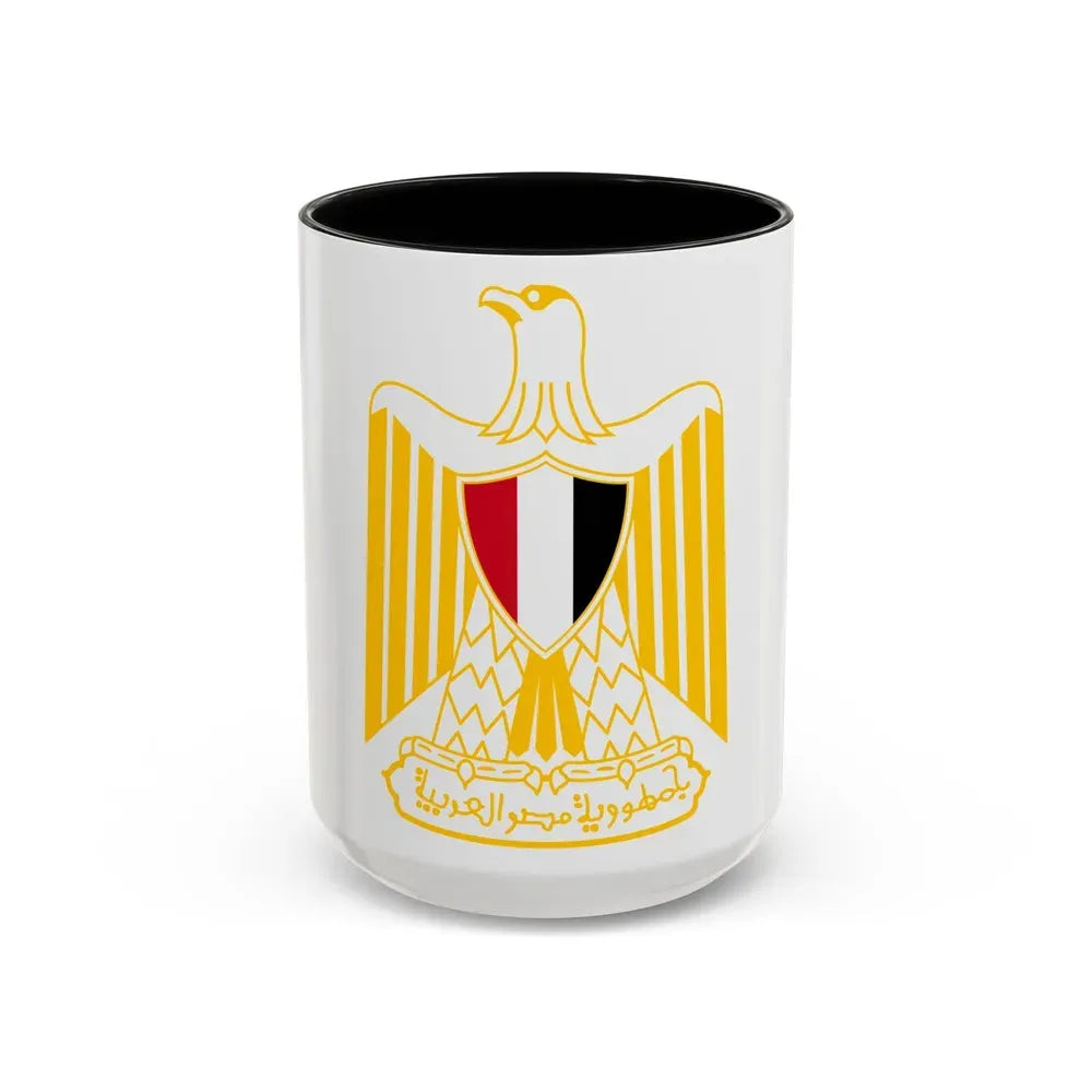 Coat of arms of Egypt (variant) - Accent Coffee Mug 15oz Black - Go Mug Yourself