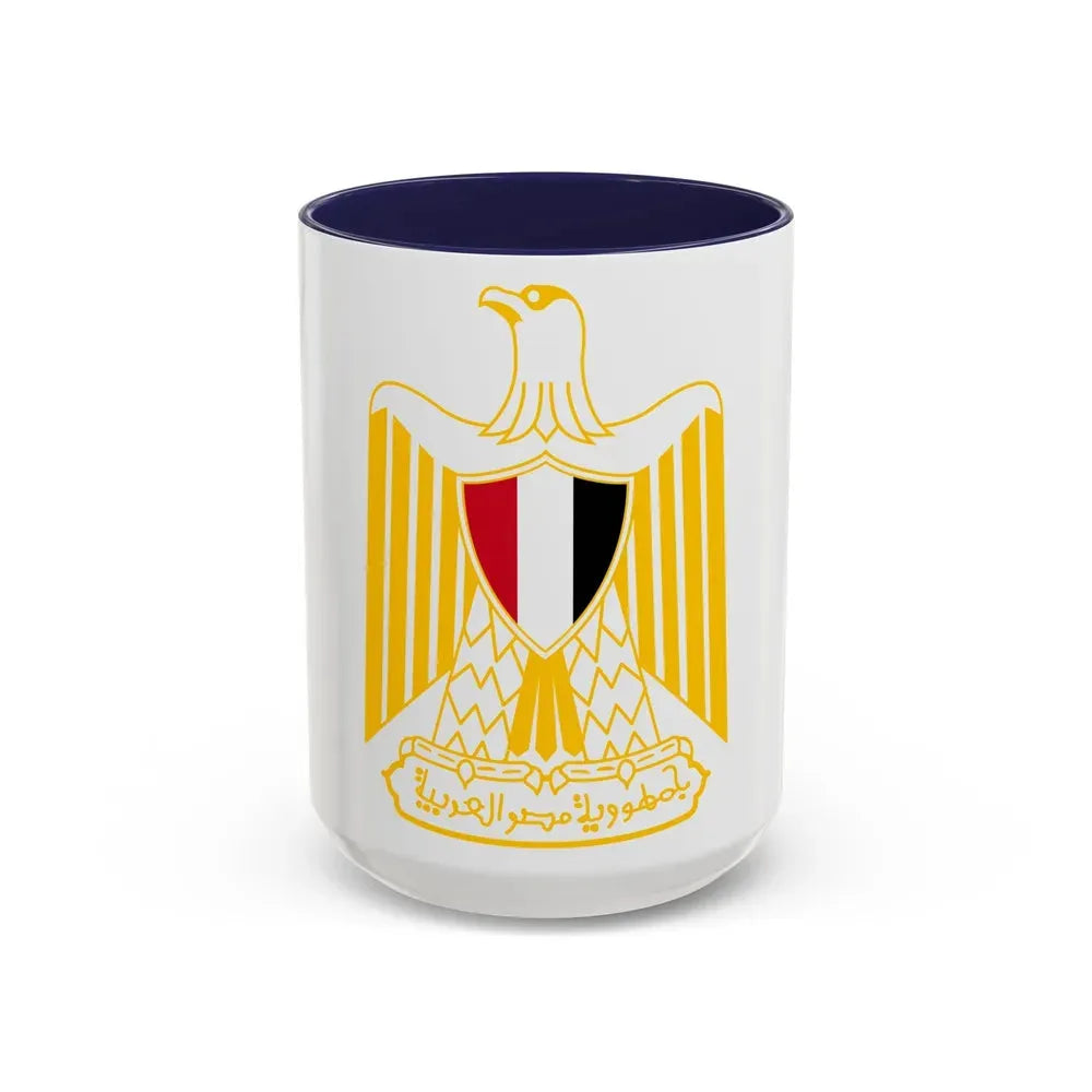 Coat of arms of Egypt (variant) - Accent Coffee Mug 15oz Navy - Go Mug Yourself