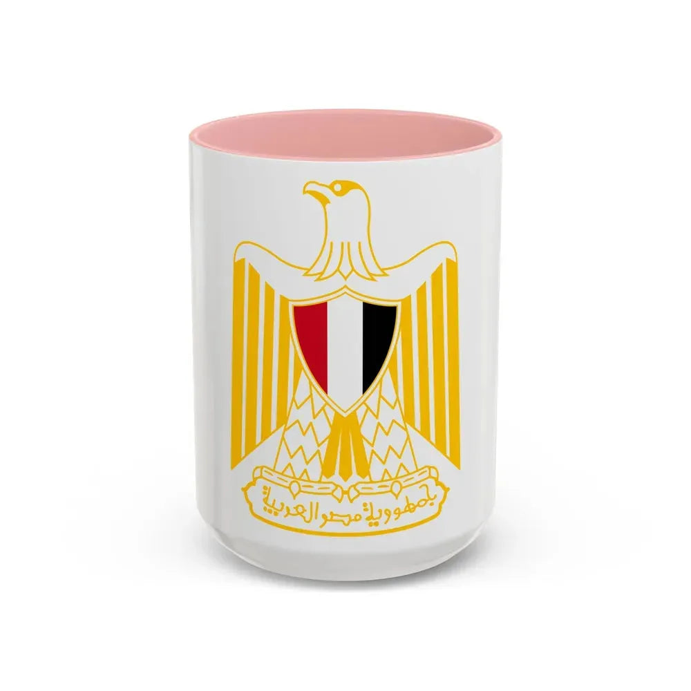Coat of arms of Egypt (variant) - Accent Coffee Mug 15oz Pink - Go Mug Yourself