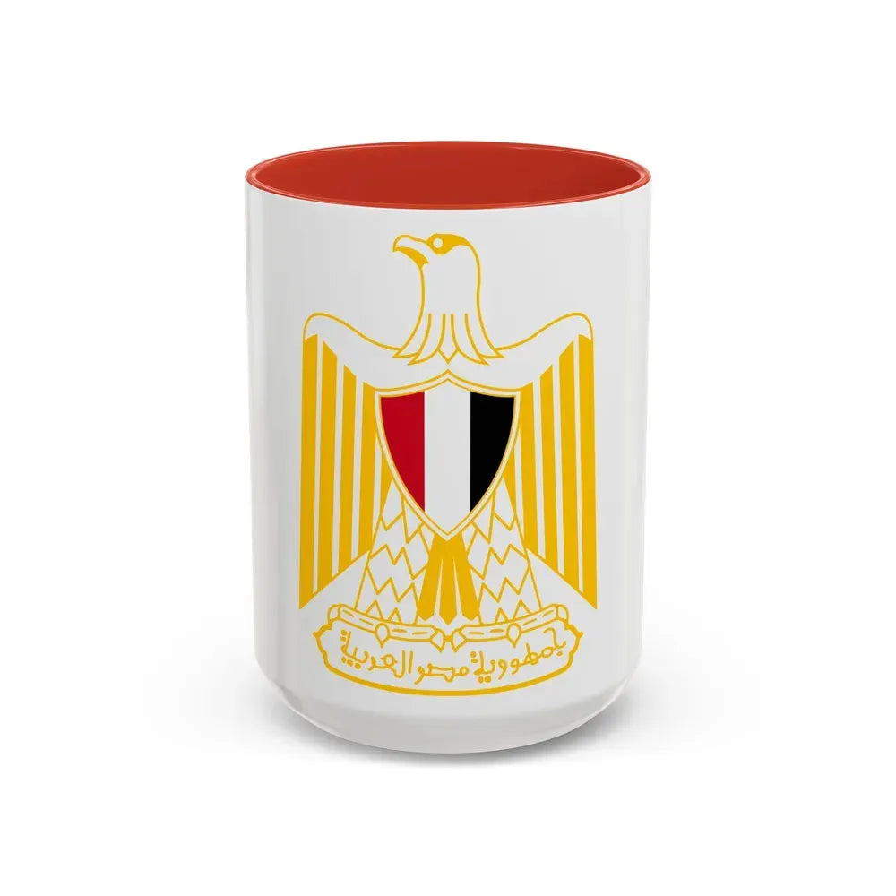 Coat of arms of Egypt (variant) - Accent Coffee Mug 15oz Red - Go Mug Yourself