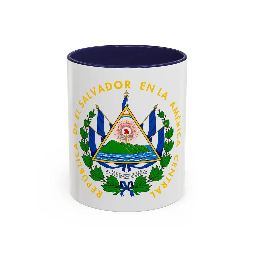 Coat of arms of El Salvador - Accent Coffee Mug 11oz Navy - Go Mug Yourself