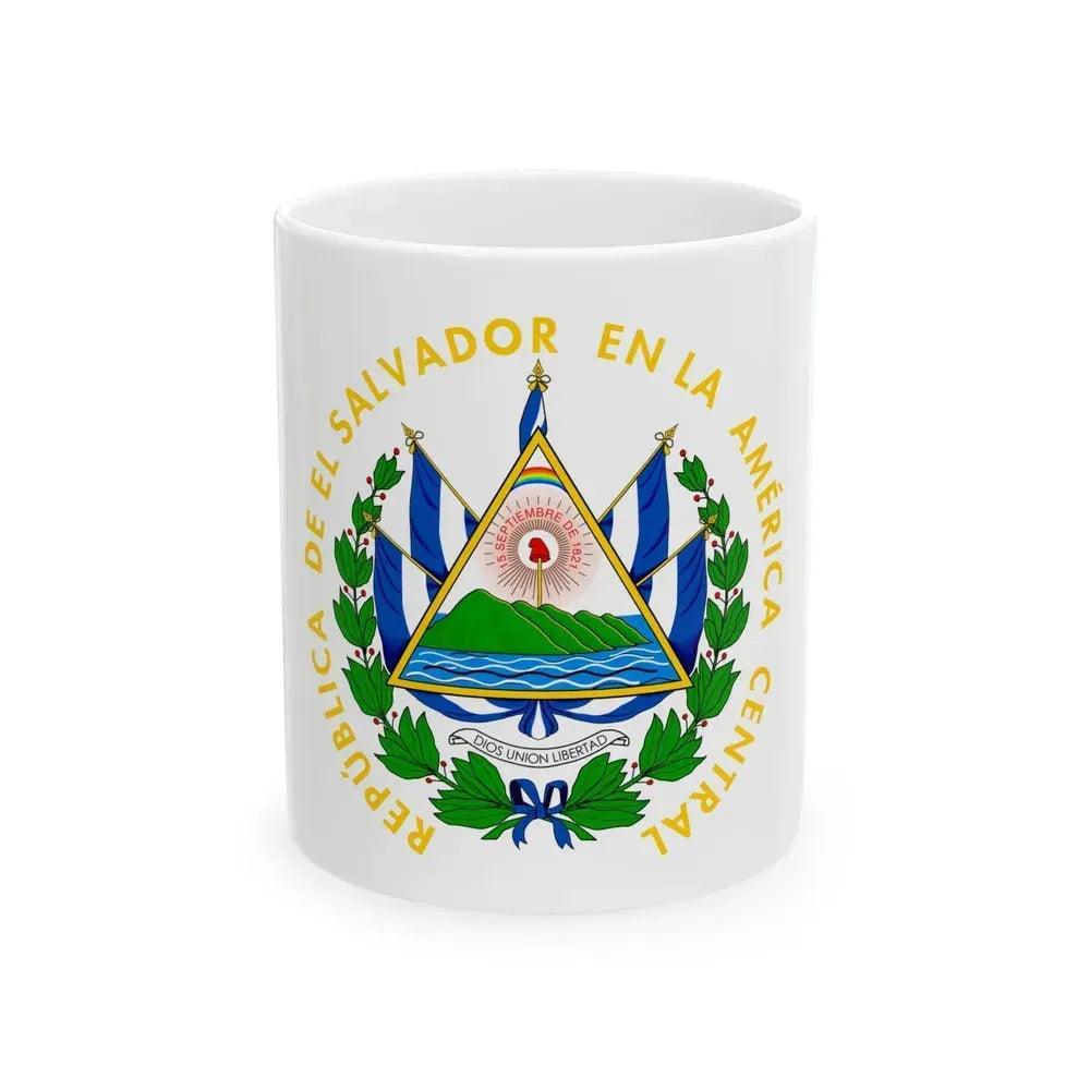 Coat of arms of El Salvador - White Coffee Mug 11oz - Go Mug Yourself