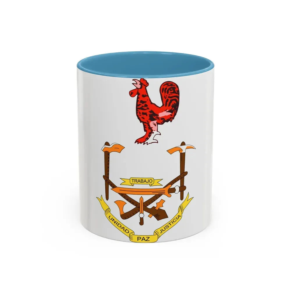 Coat of arms of Equatorial Guinea (1973-1979) - Accent Coffee Mug 11oz Light Blue - Go Mug Yourself