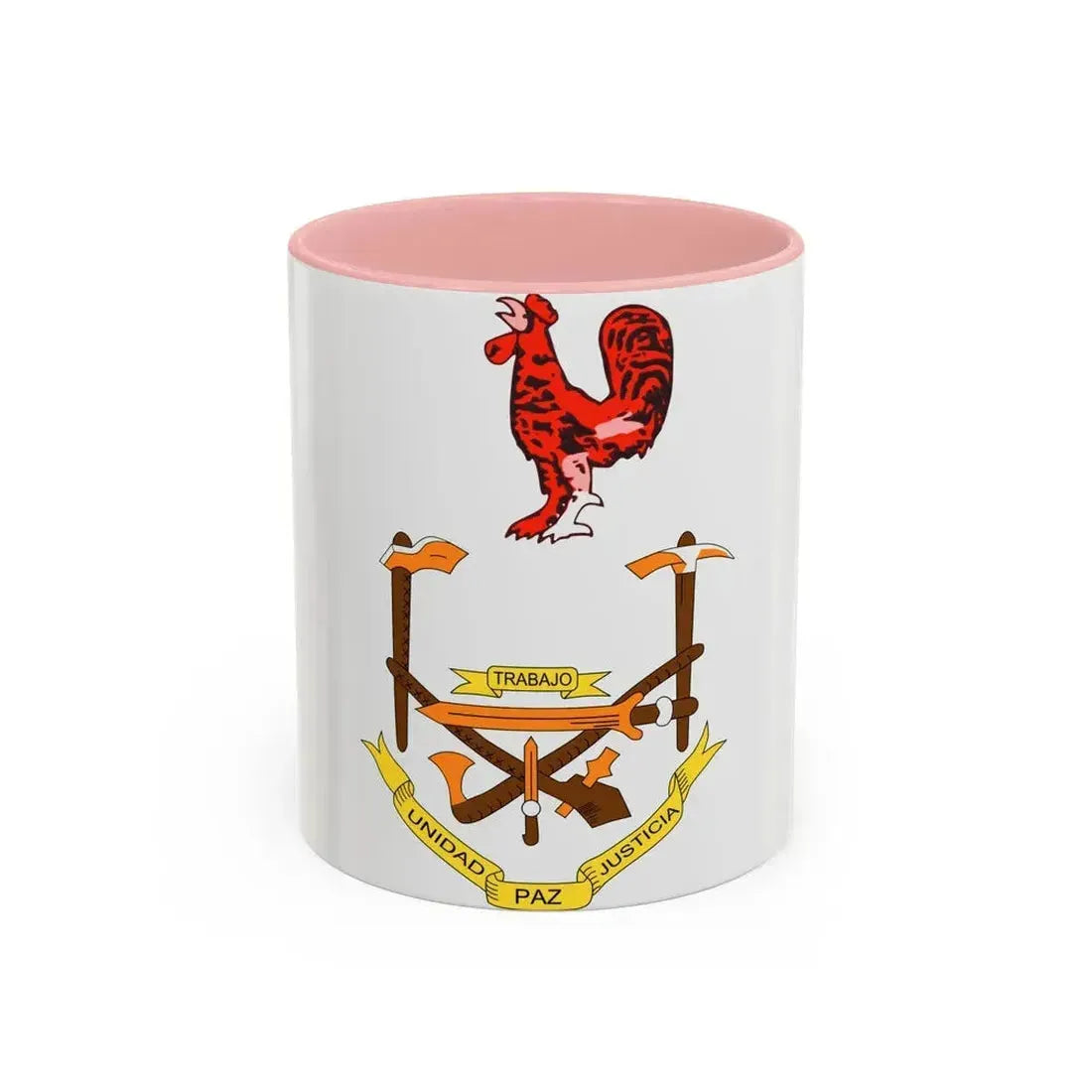 Coat of arms of Equatorial Guinea (1973-1979) - Accent Coffee Mug 11oz Pink - Go Mug Yourself