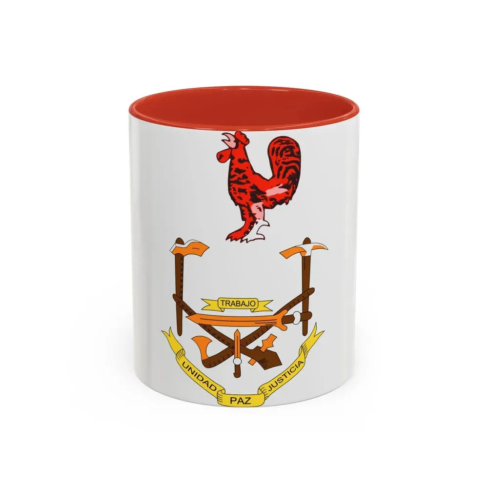 Coat of arms of Equatorial Guinea (1973-1979) - Accent Coffee Mug 11oz Red - Go Mug Yourself
