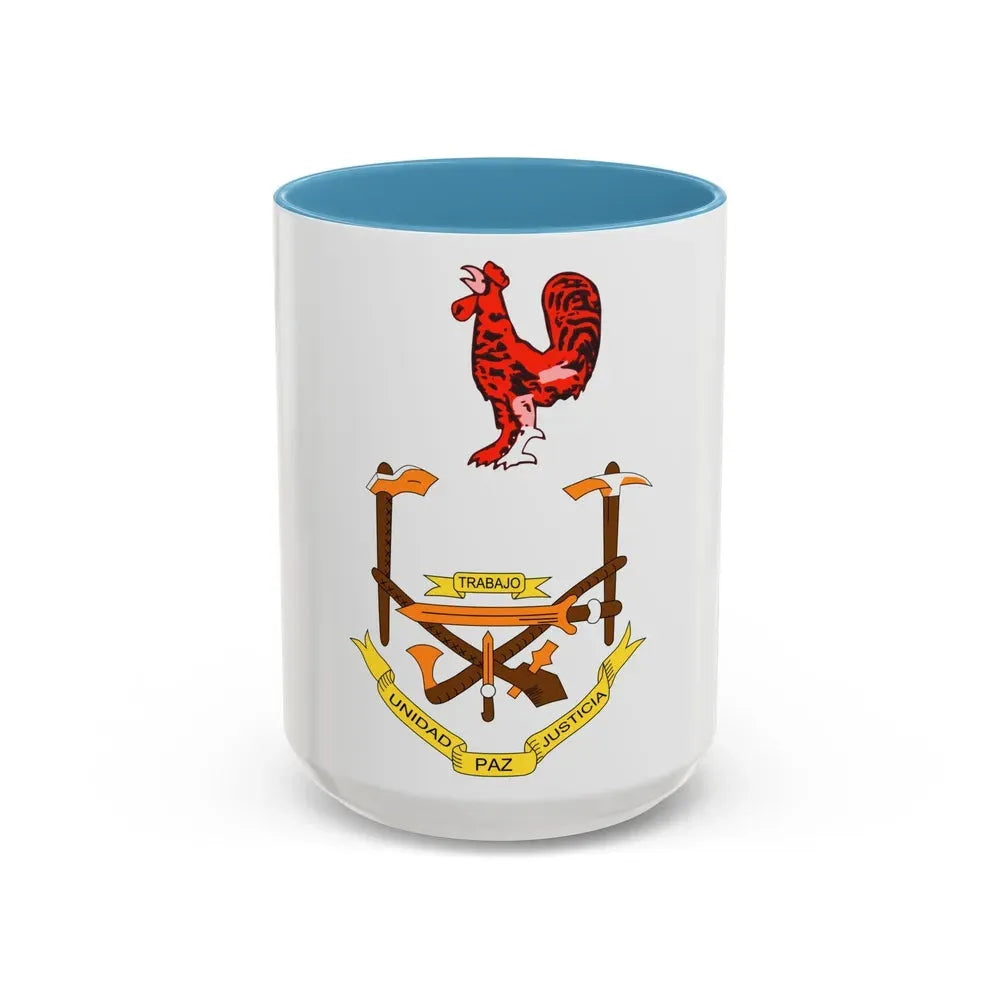 Coat of arms of Equatorial Guinea (1973-1979) - Accent Coffee Mug 15oz Light Blue - Go Mug Yourself