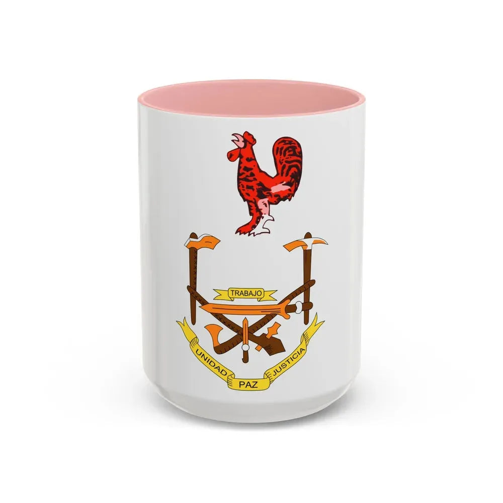 Coat of arms of Equatorial Guinea (1973-1979) - Accent Coffee Mug 15oz Pink - Go Mug Yourself