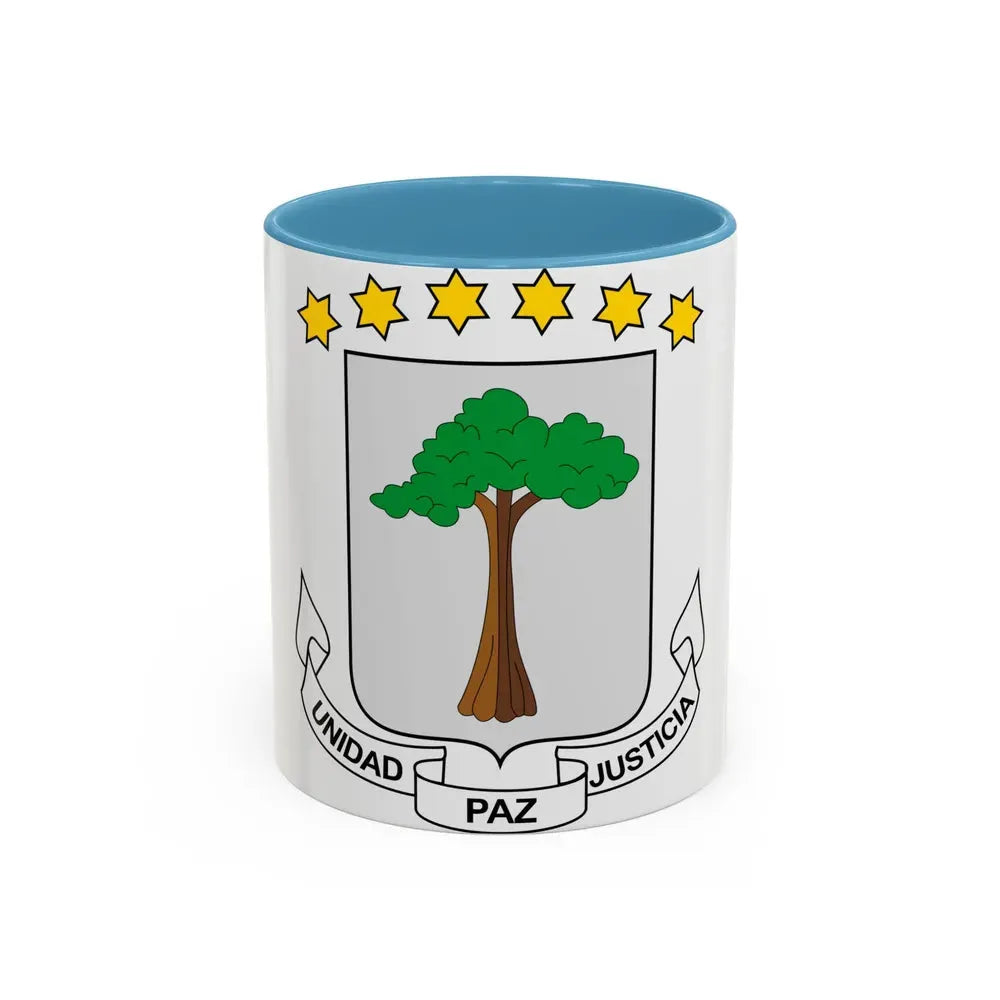 Coat of arms of Equatorial Guinea - Accent Coffee Mug 11oz Light Blue - Go Mug Yourself
