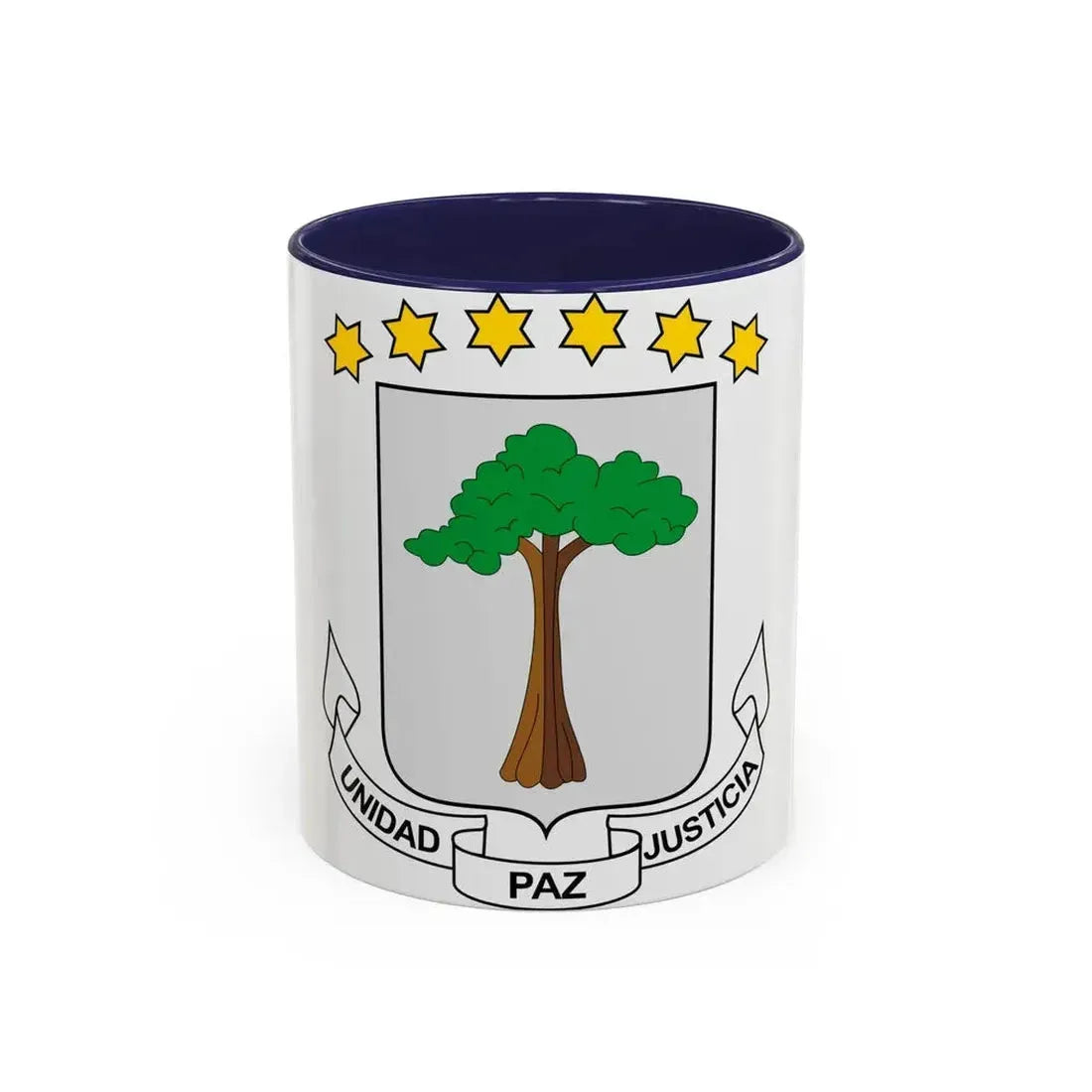 Coat of arms of Equatorial Guinea - Accent Coffee Mug 11oz Navy - Go Mug Yourself