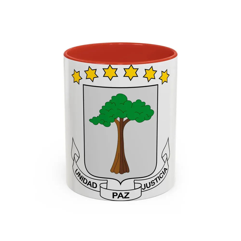 Coat of arms of Equatorial Guinea - Accent Coffee Mug 11oz Red - Go Mug Yourself