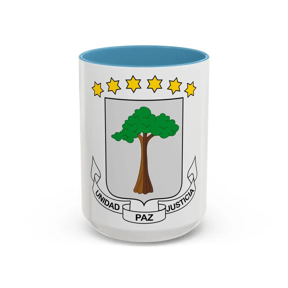 Coat of arms of Equatorial Guinea - Accent Coffee Mug 15oz Light Blue - Go Mug Yourself