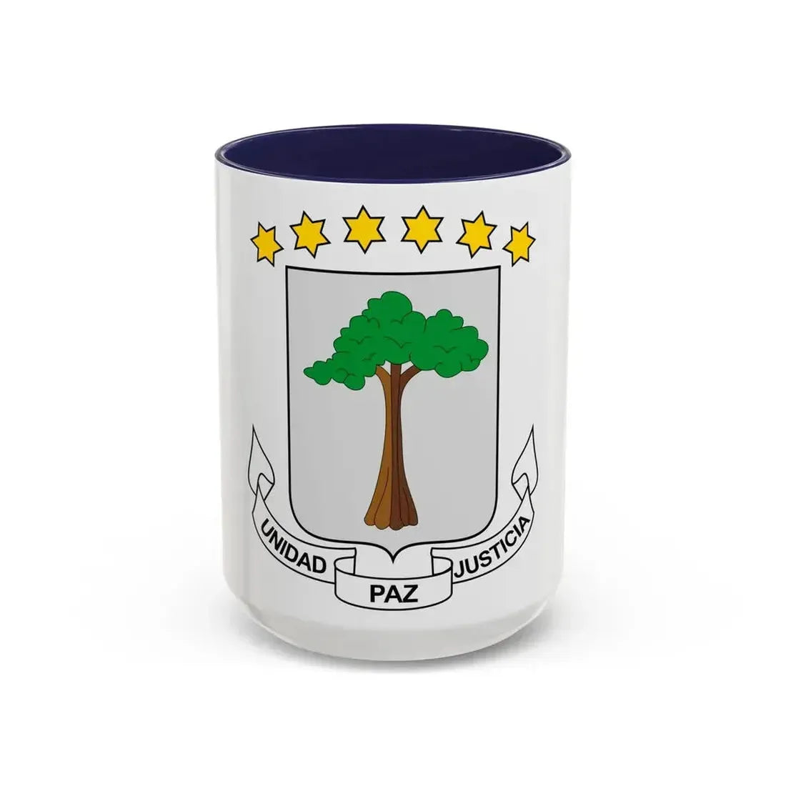 Coat of arms of Equatorial Guinea - Accent Coffee Mug 15oz Navy - Go Mug Yourself