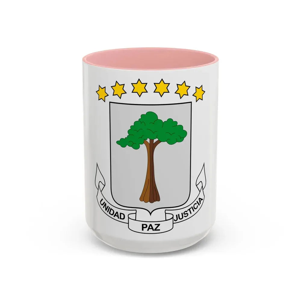 Coat of arms of Equatorial Guinea - Accent Coffee Mug 15oz Pink - Go Mug Yourself