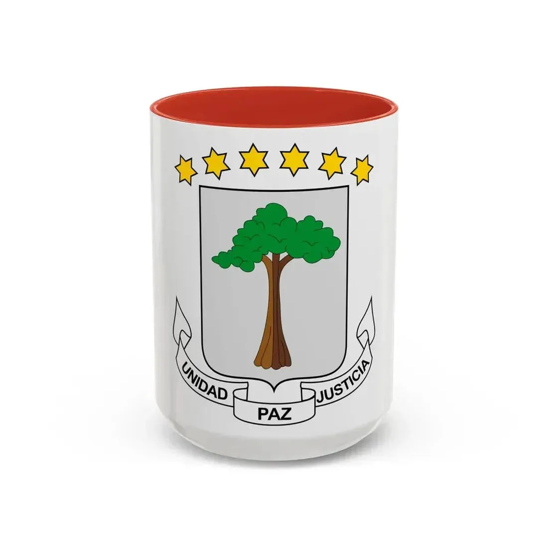 Coat of arms of Equatorial Guinea - Accent Coffee Mug 15oz Red - Go Mug Yourself