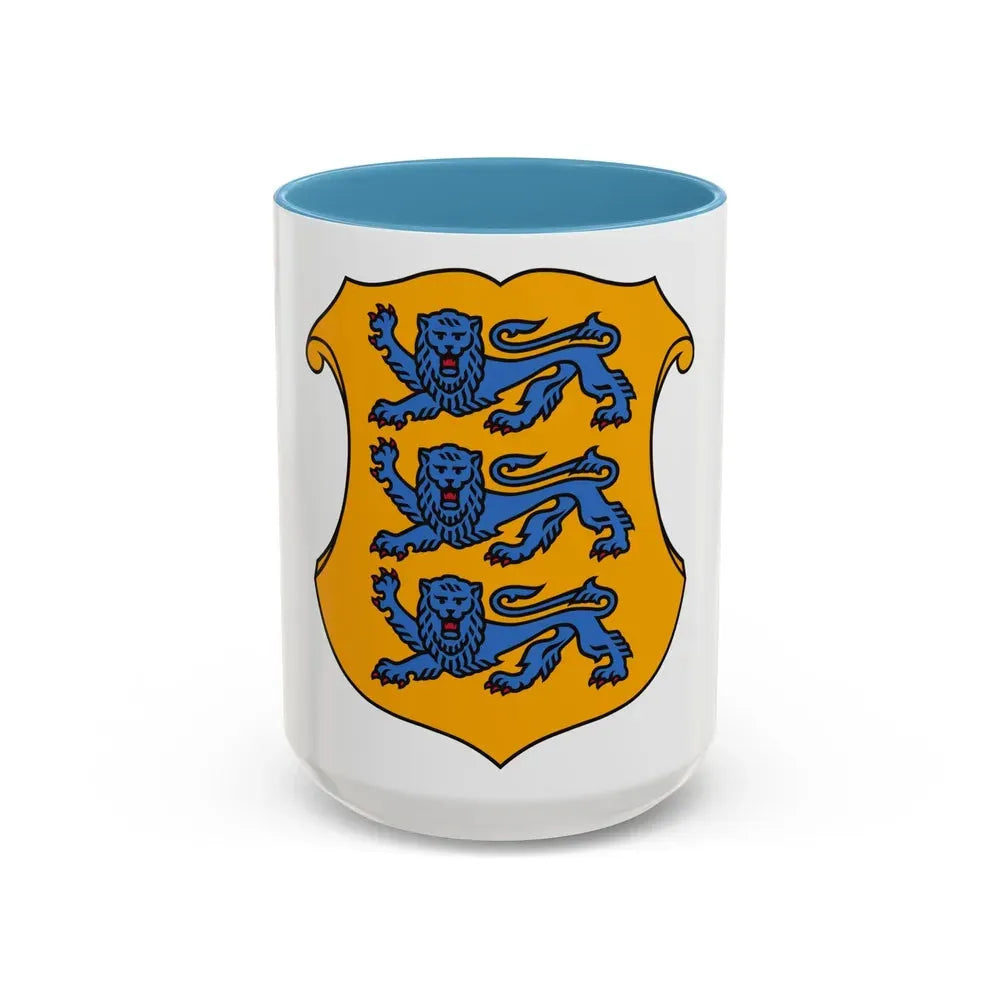 Coat of arms of Estonia 2 - Accent Coffee Mug 15oz Light Blue - Go Mug Yourself