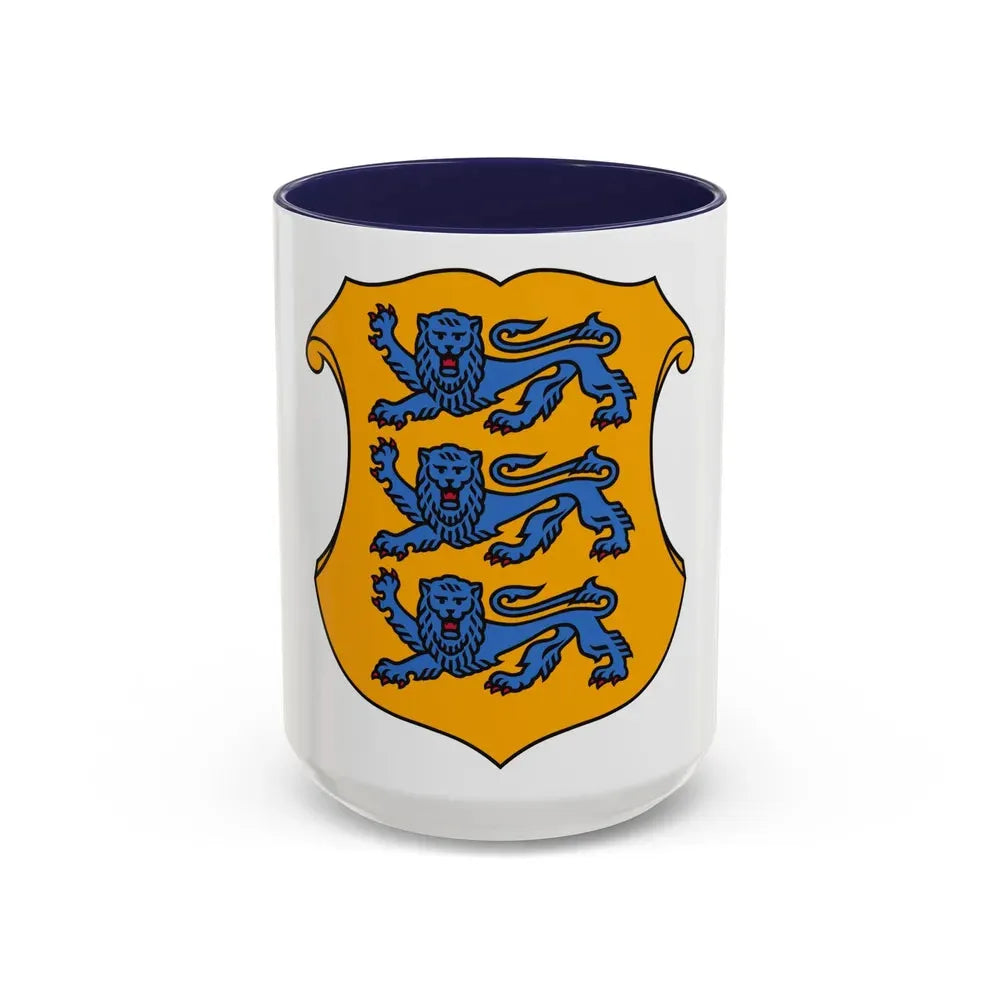 Coat of arms of Estonia 2 - Accent Coffee Mug 15oz Navy - Go Mug Yourself