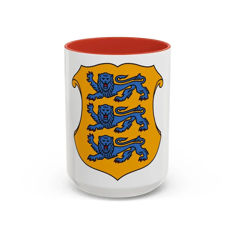 Coat of arms of Estonia 2 - Accent Coffee Mug 15oz Red - Go Mug Yourself