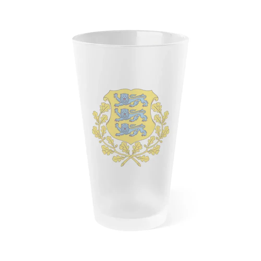 Coat of arms of Estonia - Frosted Pint Glass 16oz Default Title - Go Mug Yourself