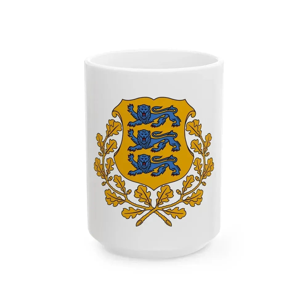 Coat of arms of Estonia - White Coffee Mug 15oz - Go Mug Yourself