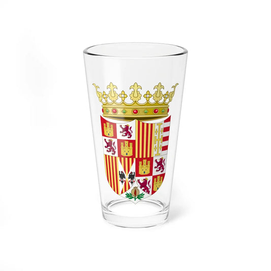 Coat of Arms of Ferdinand II of Aragon 1504-1513 (Italy) (Coat of Arms) Pint Glass 16oz 16oz - Go Mug Yourself