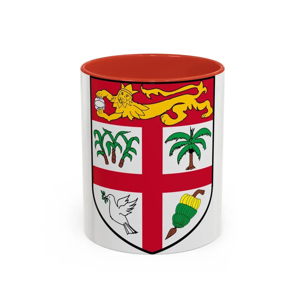 Coat of arms of Fiji 2 - Accent Coffee Mug 11oz Red - Go Mug Yourself