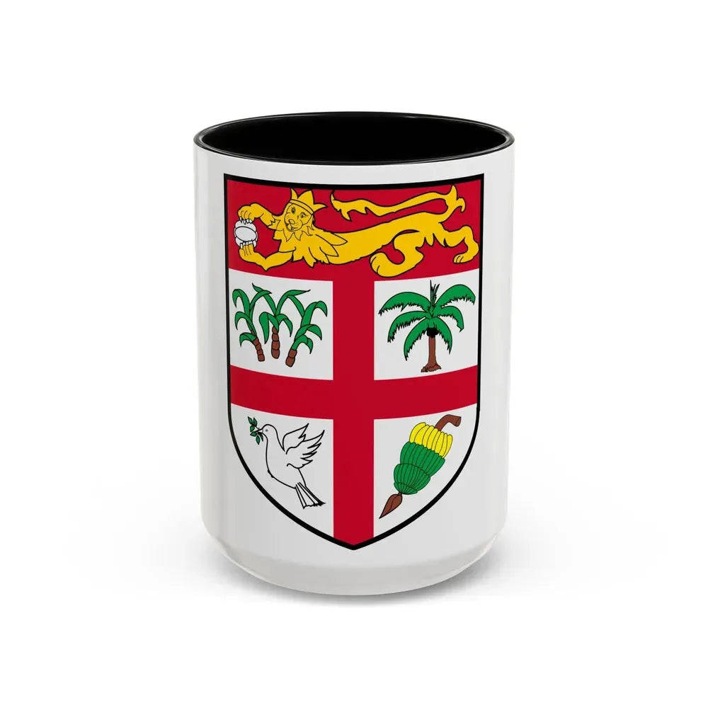 Coat of arms of Fiji 2 - Accent Coffee Mug 15oz Black - Go Mug Yourself