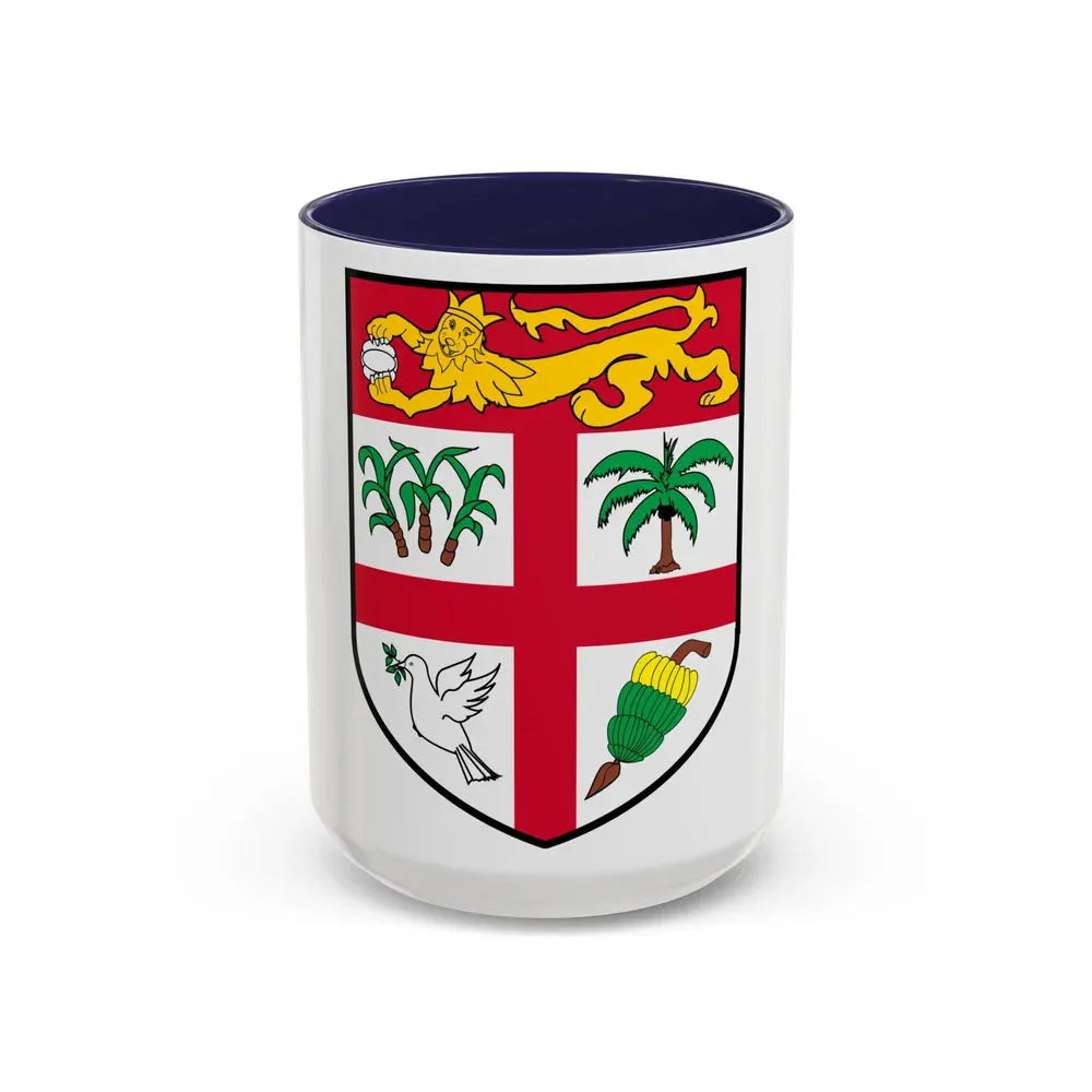 Coat of arms of Fiji 2 - Accent Coffee Mug 15oz Navy - Go Mug Yourself