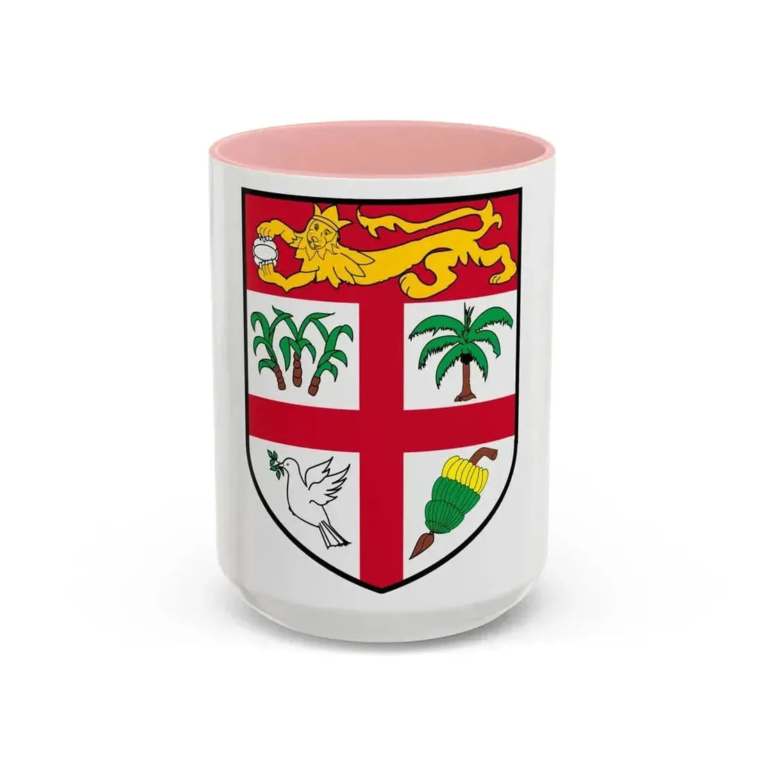 Coat of arms of Fiji 2 - Accent Coffee Mug 15oz Pink - Go Mug Yourself