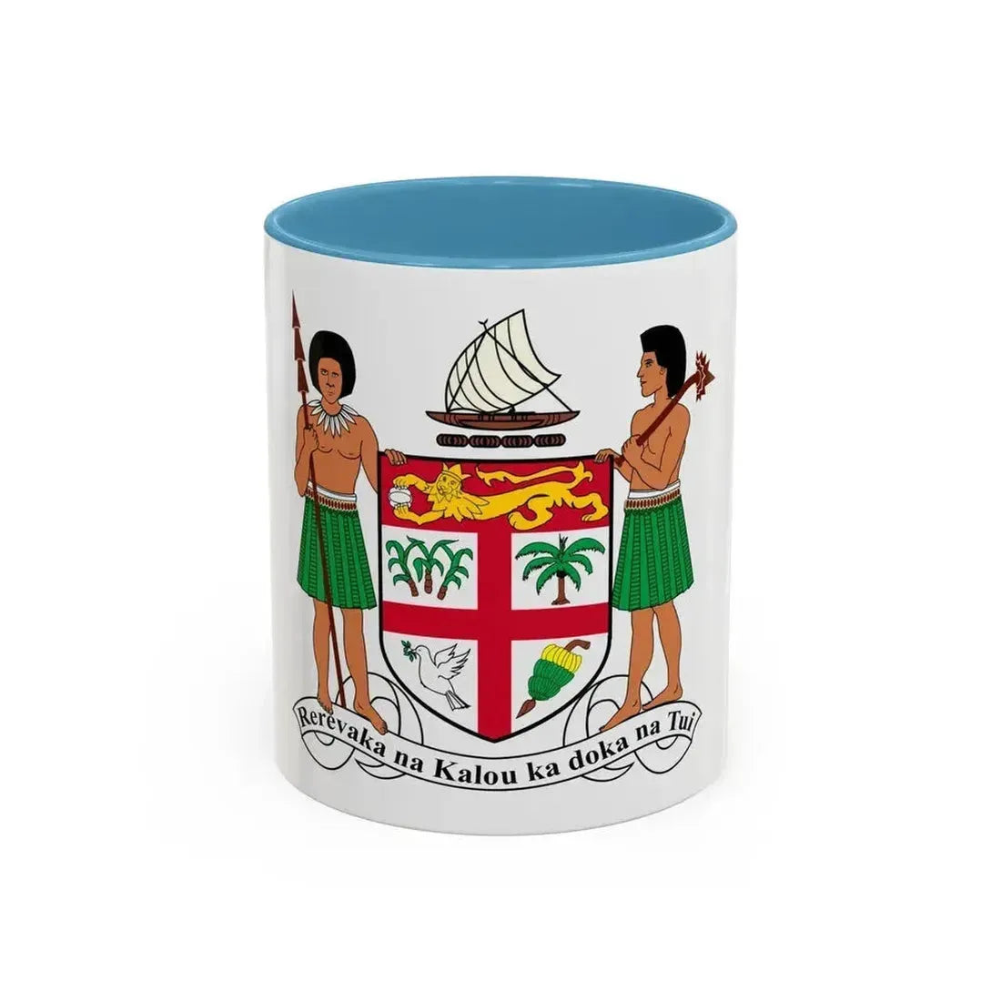 Coat of arms of Fiji - Accent Coffee Mug 11oz Light Blue - Go Mug Yourself