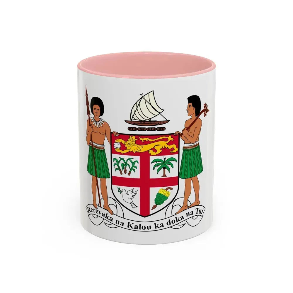 Coat of arms of Fiji - Accent Coffee Mug 11oz Pink - Go Mug Yourself