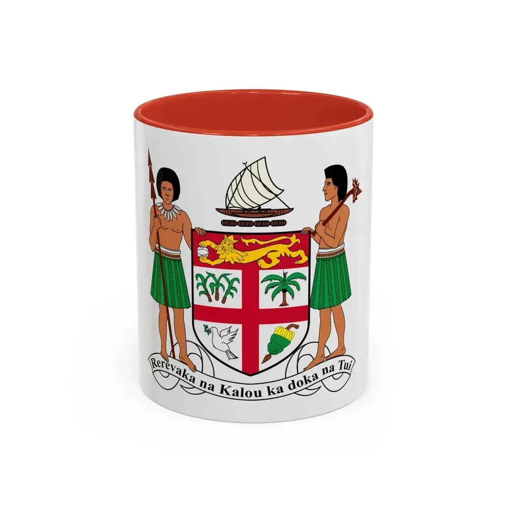 Coat of arms of Fiji - Accent Coffee Mug 11oz Red - Go Mug Yourself