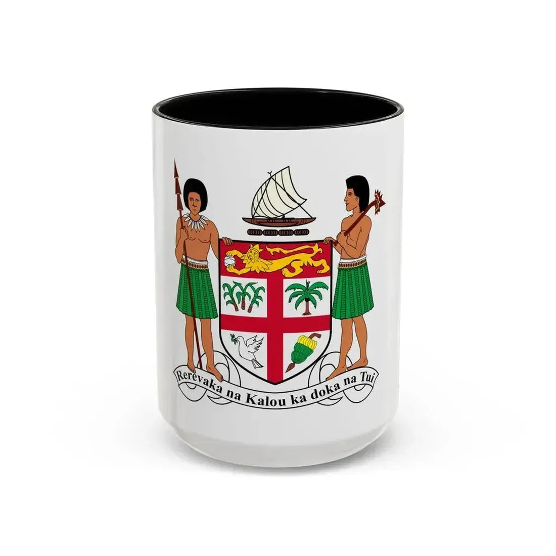 Coat of arms of Fiji - Accent Coffee Mug 15oz Black - Go Mug Yourself